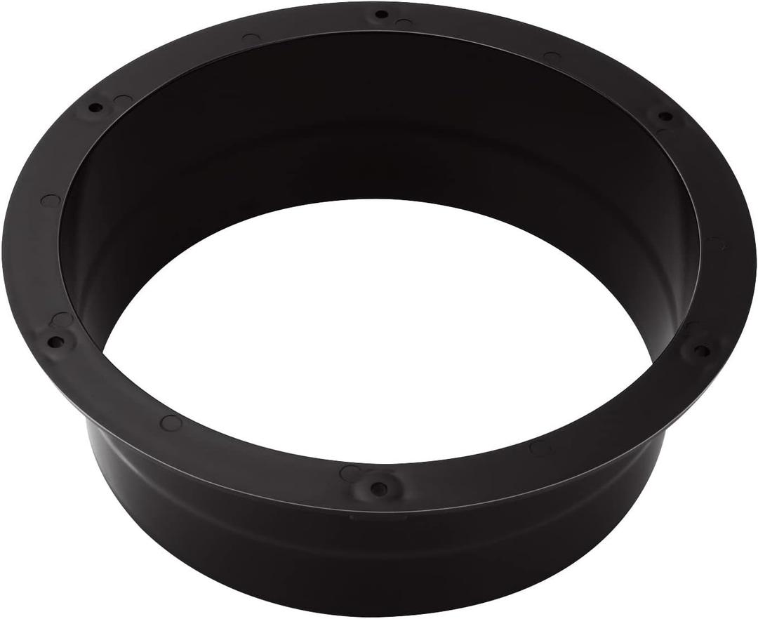 2 PCS 8 Inch (7.5 inch) Duct Connector Flange, Plastic Straight Pipe Flange, Ventilation Pipe Connector for Heating Cooling Ventilation HVAC System, Black, ABS Air Vent Duct Connector
