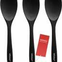 Upgrade Silicone Spatula Spoon Set,VOVOLY Heat Resistant Rubber Spoonula, Seamless Non-Stick Flexible Scrapers for Baking Mixing Tool,3 Pack, Black