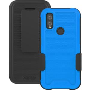 Case with Clip Compatible with Kyocera DuraSport Phone Model C6930. Heavy Duty Rotating Belt Clip Holster and Rugged Flexible TPU Case Combo (Royal Blue)