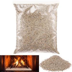 Sasylvia 24 oz Fireplace Vermiculite Granules for Gas Logs Coarse Accessories for Fire Pit Fireplace Landscaping Gas Inserts Vermiculite Indoor Outdoor Gardening Vase Filler