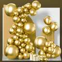 PartyWoo Gold Balloons 120pcs Different Sizes of 18 12 10 5 Inch Gold Balloon Arch Kit Garland for Birthday Wedding Anniversary Baby Shower Graduation Retirement Casino Party Decorations Gold-G101