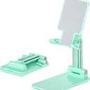 Fancial Cell Phone Stand, Angle Height Adjustable Cell Phone Holder with Silicon Pad for Desk Fully Forldable Mobile Phone Holder Compatible with All Mobile Phones