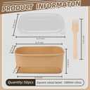 50 Pack 35 oz Paper Food Containers with Lids, Meal Prep Containers Disposable Large Paper Bowls, Microwavable and Freezer Storage Use Cardboard Food Containers
