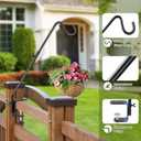 BOLITE Heavy Duty Deck Hook, 16 Inch Bird Feeder Hanger for Hummingbird Feeders, Planters, Lanterns, Wind Chimes, 360 Rotatable Arm, Black, Birthday Gifts for Women Men, Gifts for Mom Dad