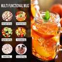 TANGLONG Mason Jar Cups, Mason Jars With Handle And Lids, Drinking Glasses Cups, Glass Mugs with Handles 16 oz 12 Pack