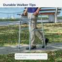 Drive Medical 2-Button Standard Foldable Walker for Seniors & Adults - Adjustable Legs - Lightweight Aluminum Construction - 350 Lb Weight Capacity - Basic Walking Aid - Silver