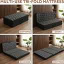 Tri Folding Mattress - Memory Foam Tri-fold Mattres, Handle & Non-Slip Bottom, Portable Foldable Sofa Bed Floor Chair for Travel RV Camping Guest Yoga