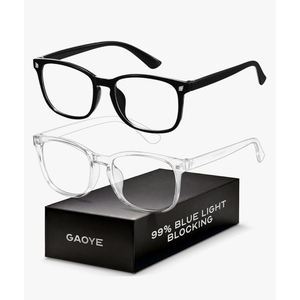 Blue Light Blocking Glasses - Fashion Square Eyeglasses, Anti UV Ray Computer Gaming Glasses Blue Blockers for Women/Men