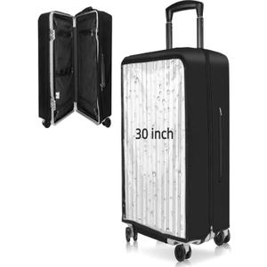 Yotako Upgraded Double Zippered Transparent PVC Suitcase Cover, No Disassembly Required Clear Luggage Protector for Suitcase Luggage Protector Cover 30''