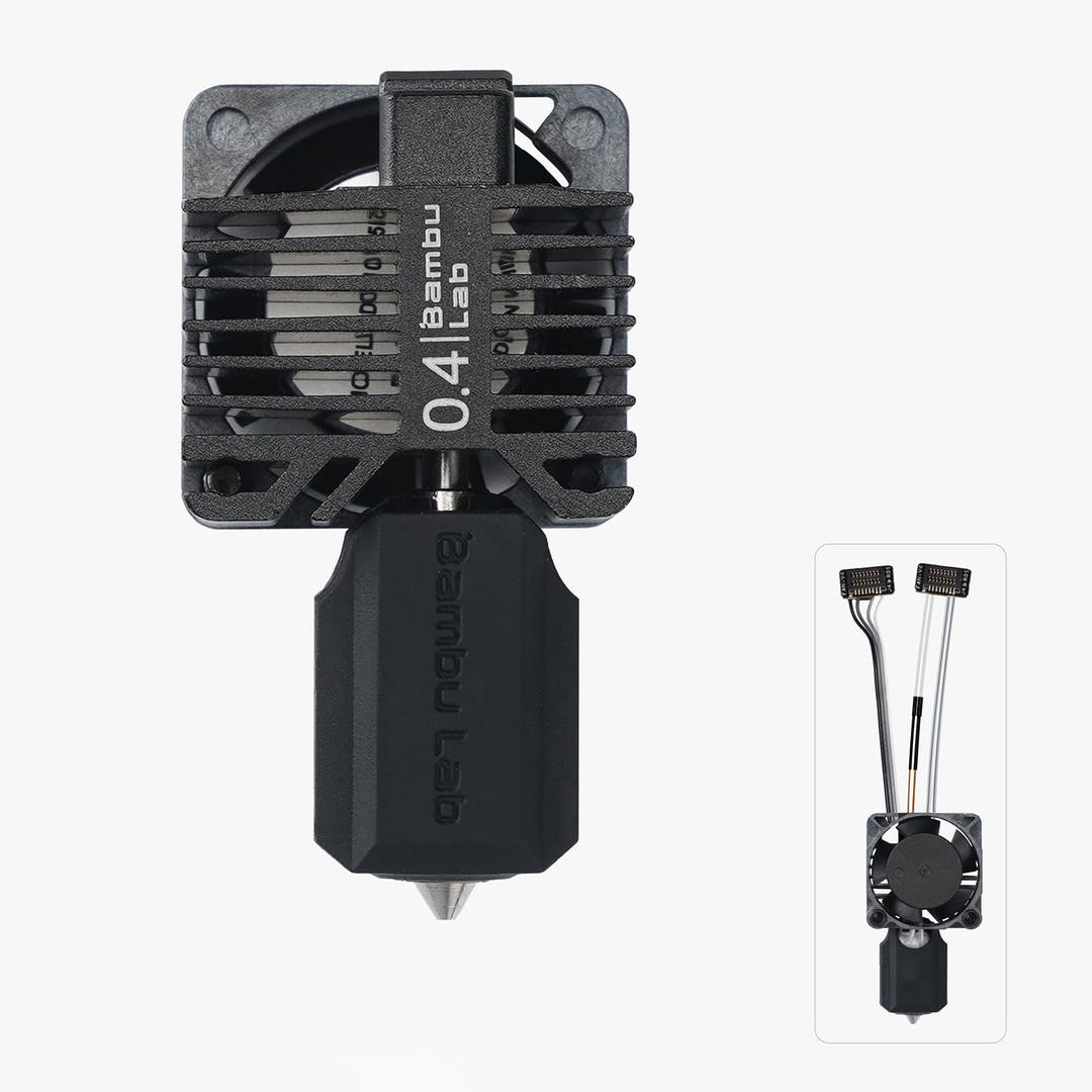 Bamboo LAB Hardened Steel Complete Hotend Kits Set with Fan for Bambu LAB P1, P1P, P1S 3D Printer 0.4MM