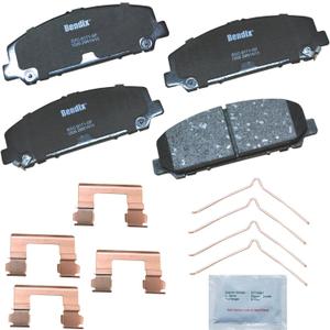 Bendix Priority1 CFC1509 Ceramic Front Brake Pads compatible with INFINITI QX56 2013-2006, QX80 2024-2014, Nissan Armada 2015-2006, Armada 2022-2017, TITAN 2015-2007, TITAN 2019-2017, 2022-2021, 2024