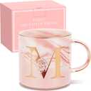 Uwingess Mothers Day Gifts for Mom, Birthday Gifts for Women, Initial Mug with Gift Box, Personalized Monogram Letter Coffee Mug for Mom Friend Sister Teacher Coworker