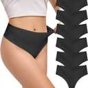 DEANGELMON Thongs for Women Seamless Womens Underwear Pack No Show Breathable Panties (X-Large)