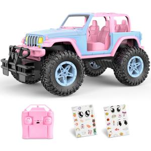 NQD Remote Control Car for Kids 1:16 Scale 80 Min Play 2.4Ghz Off Road RC Trucks with Stickers Toy Car Gift for Girls 3 4 5 6 Year Old