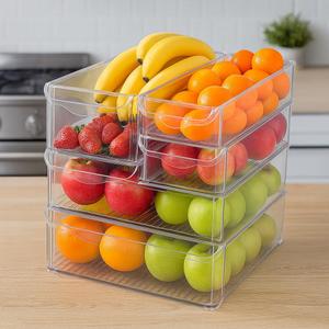 Clear Refrigerator Organizer Bins  Stackable Fridge Storage Containers for Kitchen, Pantry & Freezer  BPA Free Acrylic Baskets (5-Piece Set)