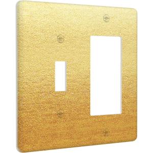 Spshian Light Switch Cover Plate Gold 2 Gang Combo Wall Plates Toggle Rocker Decorative Switch Plates and Outlet Covers for Bathroom Home Decor