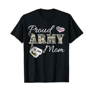 Proud Army Mom Army Graduation Gift Military Mom T-Shirt T-Shirt L