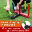 Ring Toss Game for Kids, Indoor & Outdoor Game for Family and Adults with 5 Poles, 2 Bases and 16 Rings in 4 Colors, Soft Foam Toy for Kids Backyard Ring Toss Fun