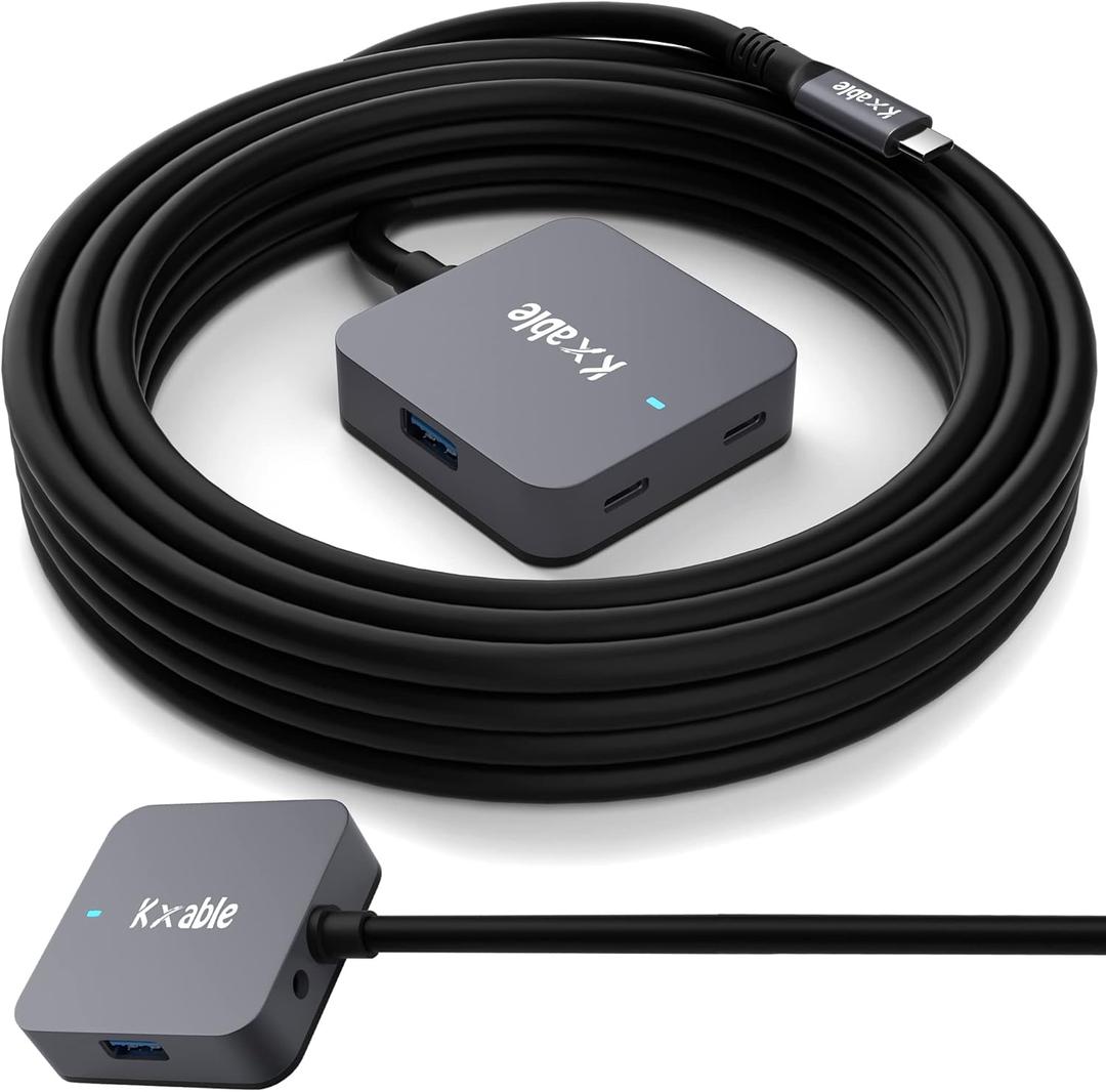 Upgrade USB C Hub, Expander Multi USB Ports Cable 25FT, Long USB 3.1 C Extension Cable with 4-Port (2 USB-A Ports+2 USB-C Ports), USB C Y Splitter Hub, Type-C Male to A-Female + C-Female Extender Cord (25 Feet)