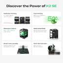 Creality K2 SE 3D Printer, Support Multicolor Printing Needs CFS, 500mm/s High-Speed Printing, Auto Leveling, Vibration Control, Compact Desktop Upgrate 3D Printer, Print Size 220x215x245mm