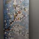 yearainn Elegant Flowers Canvas Wall Art - Plum Blossom Pictures for Wall Decor Rustic Turquoise Canvas Painting Nature Printing Artwork for Living Room Bedroom Home Office Wall Decoration 20" x 40"