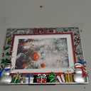 GUOER Picture Photo Frame 5x7 Inch Snowflake Christmas Metal Photo Display Photo Picture Frames with High Definition Glass Front Gift Ideas Tabletop Home Decorative (Red 2025 Horizontal)