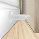 Door Stoppers - Heavy-Duty Adjustable Stoppers for Bottom, Top, and Wall of Door Anti Break-in 304 Stainless Steel Door Stops with Rubber Buffers(White)