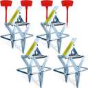 Metal Mole Trap with Spring-Loaded Mechanism, Mole Trap Killer, mole Traps That Kill Best,4-Pack Red Markers