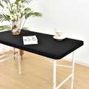 Monibana Fitted Elastic Tablecloths for 4ft Rectangle Tables, Spandex Stretch Folding Table Covers for Home Dining Picnic Party (Black, 24"x48")