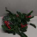 6Ft Christmas Garland with Lights, Artificial Christmas Garland with Pine Needles and Red Berries, Battery Operated Mantel Fireplace Holiday Winter Xmas Decor 2P