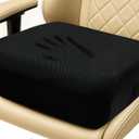 6" Extra Thick Memory Foam Office Chair Cushion 2-Layer Booster Seat for Back & Tailbone Pain Relief, 18 x 16 x 6in Non-Slip Cushion with Carry Handle for Wheelchair, Car, and Airplane