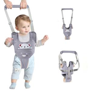 Baby Walking Harness Adjustable Handheld Kids Walker Helper Assistant Belt for Learning Walk Trainer Tool Walking Wing,Grey