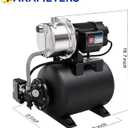 Acquaer 115V Shallow Well Garden Pump, Stainless Steel, Automatic Water Booster Jet Pump 1320 GPH, for Irrigation, Home, Garden, Lawn,1.6 HP with Pressure Tank