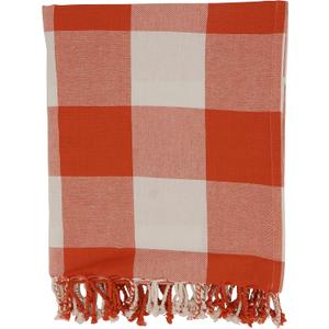 SARO LIFESTYLE Plaid Throw Blanket Harvest Buffalo Plaid Collection Orange 50"x60"