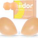 Niidor Adhesive Bra Strapless Ultra Sticky Invisible Push up Silicone Bra Multiple Colors Sizes Reusable for Backless Dress (Creme)