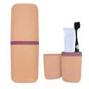 SietDESEO Travel Toothbrush Holder, Toothbrush Travel Case Portable Toothbrush Travel Container Travel Toothbrush & Toothpaste Holder for Camping School Business Trip Bathroom (Pink1)