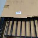 ZJSF Freestanding Foldable Dog Gate for House Extra Wide Wooden Black Indoor Puppy Gate Stairs Dog Gates Doorways Tall Pet Gate 6 Panels Fence