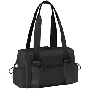 Small Gym Bag & Tote bag for Women, Waterproof Travel Duffle Bag with Wet Compartment, Mini Gym Bag for Sport & Workout & Swimming - KUKUPAK (Black)