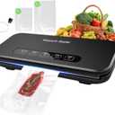 Vacuum Sealer Machine, Food Sealer Machine 85kpa Automatic 8-in-1 for Food Saving Dry/Moist Mode with Build-in Cutter&Storage, Air Suction Hose,Vacuum Bags 20 pcs