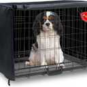 Dog Crate Cover 30in Waterproof Pet Kennel Cover for Outdoor/Indoor Protection, Durable Windproof Crate Cover Universal Fit for Wire Dog Crate (30''L*19''W*20''H-Black)