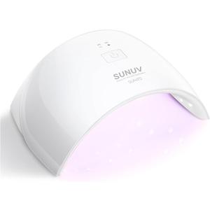 SUNUV LED UV Light for Nails, UV Dryer for Gel Polish Nail Lamp with Sensor 2 Timers SUN9C White Gift for Women Girls