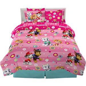 Paw Patrol Girls Kids Bedding Super Soft Comforter And Sheet Set With Sham, 7 Piece Full Size, (Official) Nickelodeon Product By Franco