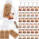 36 Sets Highland Cow Baby Shower Party Favors Keychains with Organza Bags Thank You Kraft Tags Rope Cow Themed Return Gift for Gender Reveal Birthday Wedding Rewards Party Supplies