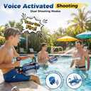 Electric Water Gun for Adults & Kids,3000 ML Capacity Voice Control Automatic Water Guns, 26-30 FT Long Range Gatling Watergun with LED Lights, Squirt Water Guns Summer Pool Toys for Boys Girls