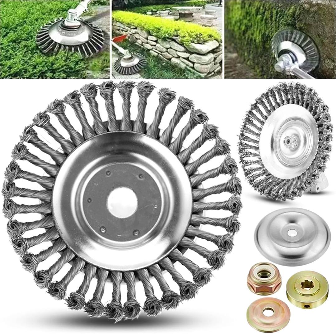 WEERSHUN Indestructible Trimmer Head, Shirem Razorsharp Trimmer Head, Steeledge Pro-Grade Trimmer Set, 6‘’ Steel Edge Trimmer Head Replacement with Universal Adapter Kits