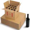 Tatuo 30 Pack Wine Box for Moving, 12 Bottle, with Divider, 14 x 12 x 13 in | Liquor Shipping Packing Box Bulk, Corrugated Cardboard, Reinforced Bottom, Break Resistant, Heavy Duty, Cellar Storage