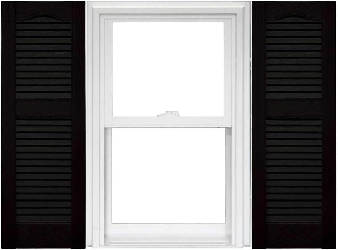 Mid America Open Louver Vinyl Shutters 15 x 39 002 Black