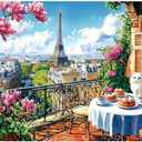 2 x Spring Paris 1000 Piece Puzzles for Adults Clearance, Impossible Challenge Art Jigsaw Puzzle, for Gifts Party Games Family, 27.5" X 19.7" Dust-Free Puzzle