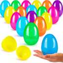 JOYIN 3.15" Easter Eggs, Fillable Plastic Eggs Empty Colorful Bright Eggshells with Hinge for Easter Hunt, Filling Treats, Party Favor, Basket Stuffers, Classroom Prize Supplies, 18PCS