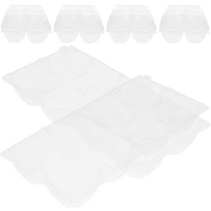 Homoyoyo 6 Pcs Goose Egg Cartons Transparent Goose Egg Packaging Box 4-Slot Jumbo Duck Cartons Plastic Pvc Storage Solution for Refrigerator Empty Clear Trays 3.73X5.70X5.70in